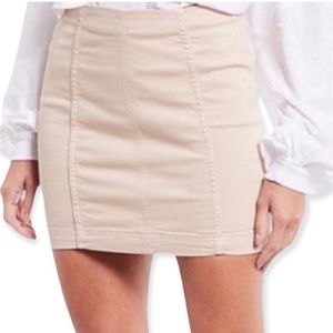 Free People Modern Femme Cream Mini Skirt